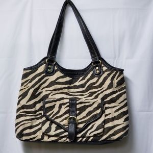 Womens Fabric Brown and Tan Pattern Handbag